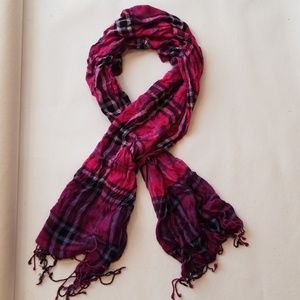 Pink-Purple plaid Scarf